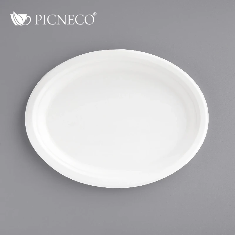 товар Тарелка овальная из целлюлозы, 263*198 мм, белая [блюдо] BL020